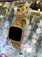 Nadeeba Creation Touch Display Digital watch Full stone Golden colour Fashionable luxury diamond Analog watch for women girls student