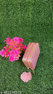 Small Double Chain Wallets with Credit Card Holder for Women and girls, Front Designs may very