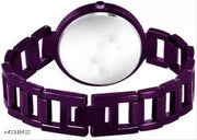 Best Quality Ethnic Purple Metal Chain Belt Analog Watches for Girls Watches for Women