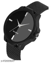 Chain & PU Strap Watches Combo with Black Dial