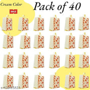 Non Stiched Autumn Theme Grocery Shopping Bag With handles , Autumn Print Shopping Bag, Seasonal Grocery Shopping Bag (Cream, Pack of 40)