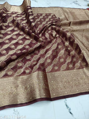 New organza wedding Siroski with Jhalar Soft saree