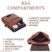 True Indian PU leather sling bag, Cross Body Bag Men’s | Stylish Shoulder Bag Men | Versatile Hand Bag for Men | Ideal for Travel & Office | Sling Bag Mini Passport Shoulder Strap Bag
