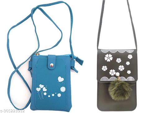 MAHABAL Sling Bags for Women Latest |Crossbody Bag | Phone Bag Stylish PU Leather.Mobile Cell Phone Holder Pocket Purse Wallet Mini Shoulder Bags Ideal Gift for Women. (pair of 2 sling bag)