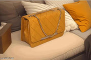 Sling bag | Women's Pu Formal Casual Stylish Shoulder Crossbody Sling Handbag With Double-handle Non-Detachable strap For Women & Girl (Yellow)