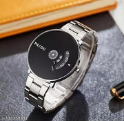 Exclusive Design Latest Silver Stainless Steel Strap Analog Watch Stunning Look  For Men's and Boy's Quartz Unique Paidu Black Dial Watch with Analog Display and Stainless Steel Strap Analog Watch for Mens & Boys