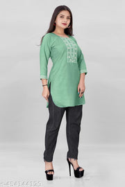stylelist short kurti with embroidered work