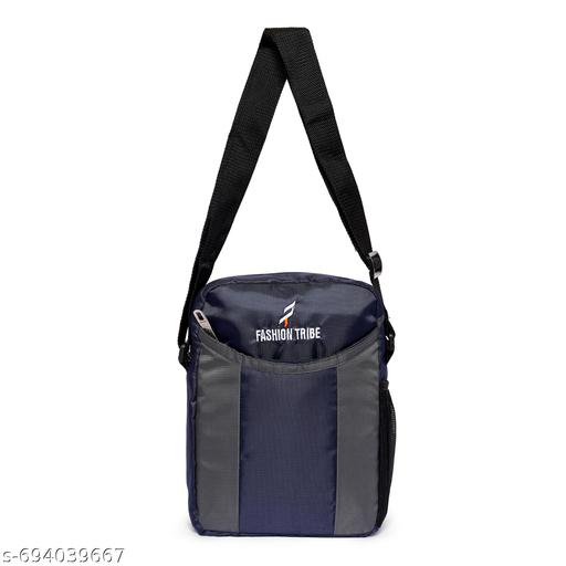 Fashion Tribe Unisex cross-body sling bag messenger bag shoulder bag crossbody pouch women sling bags (NBLUE&GREY))