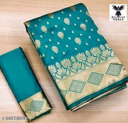 Classic Art Silk Jacquard Saree With Blouse Piece