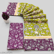 AJRAKH BLOCK PRINT MULMUL COTTON SAREE