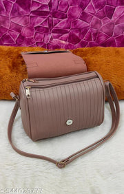 Fancy Fashionable women beige PU sling bags/Premium PU leather sling bags for women/Designer Crossbody sling/Full handwork bag/party wear and wedding bag for women