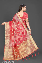 NEW FANCY ORGANZA SAREE  MULTY COLOUR SAREE