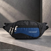 FFB FASHION Unisex Waist Bag | Multi-Pocket Travel Pouch with Adjustable Strap | Stylish Sling Bag |Walking & Daily Use.unisex waist bag, quilted bag, mobile pouch, travel pouch.