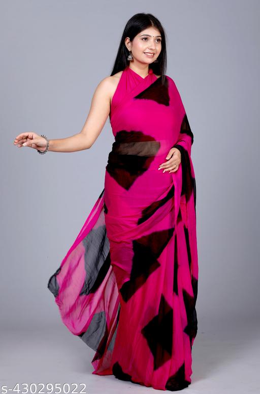 Trending Pure Chiffon Latest Black Designar Printed saree For Women