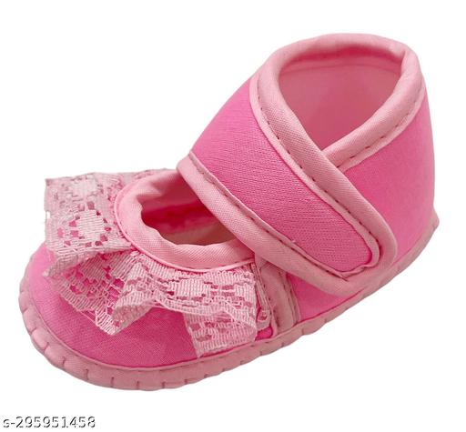 Tarun Child Care Baby Booties Baby Shoes for Any Occasions, Festive-3 to 10 Months Baby Girls-Light Pink Booties
