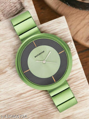 mate design formal look steel Belt  green colour casual look analog watch for womens and womens (Pack of 1)