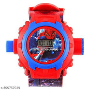 24 Images Unisex Kids Spider PVC Rubber Plastic Digital Wrist Projector Watch with Spiderman Unique Projector Digital Toy Watch for Kids -