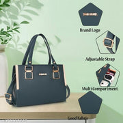 FOMMIL Ladies Handbag, Elegant Blue Sling Bag with Gold Hardware, Shoulder Strap