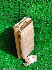 Women Stylish PU Leather Mobile Cell Phone Holder Pocket Purse Wallet Bag Pouch with Zipper Sling Bag Mini Shoulder Bags