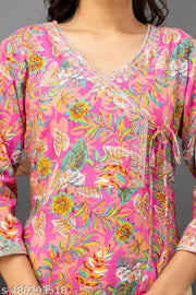 Cotton Kurtis Women's Printed Pattern  with embroidery work