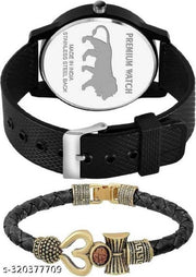 Boys watches men boys combo with Mahadev Damru Leather bracelet