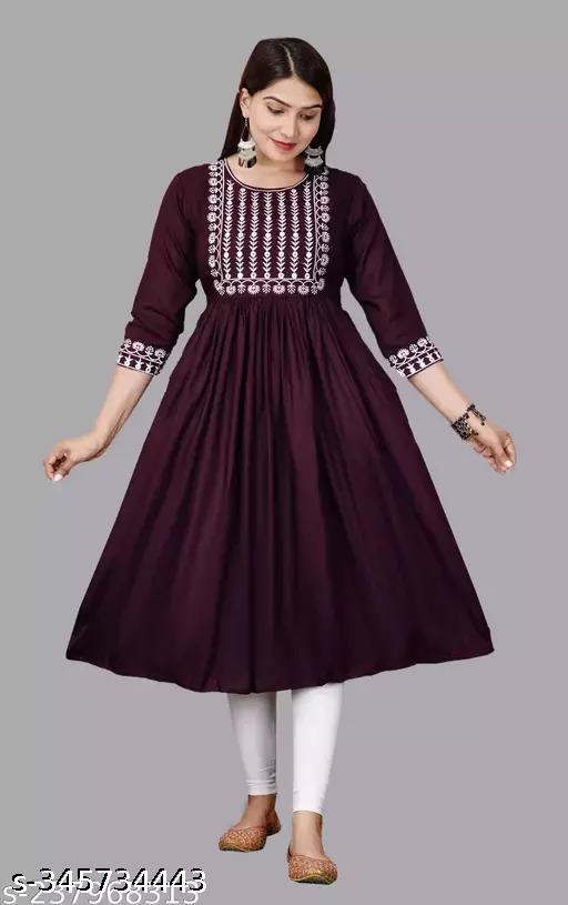 New Embroidery Gaithering Anarkali kurta