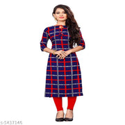 Polyster/Crepe fabric-Women A-line Printed Kurti