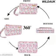 WILDAUK  Casual, Formal, Party Baby Pink Butterfly Print Clutch