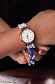 White Bead Bracelet Type Watch for women