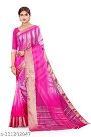 Fancy Organza Shibori Print Saree With Running Blouse Pic.