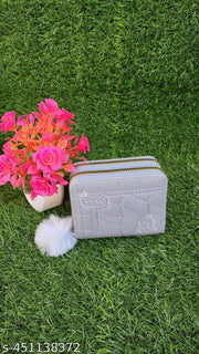 Small Double Chain Wallets with Credit Card Holder for Women and girls, Front Designs may very