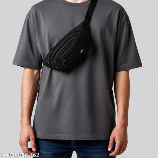Waist Bag, Multi-Pocket Lightweight, Durable Compact Fanny Pack (Black)))