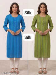 Malti silk patta 2 kurti