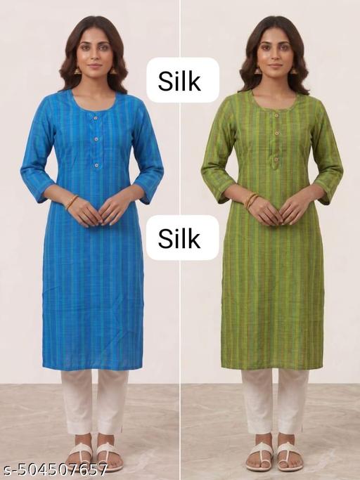 Malti silk patta 2 kurti