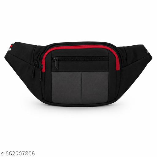 Waist Bag Men & Women Side Pouch for Travel & Sports Waterproof Adjustable Strap Waist Bag  (Black)