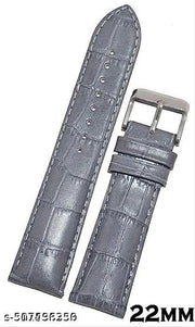 Grey 22mm Genuine leather Strap For Watch and Smart Watch for All 22mm