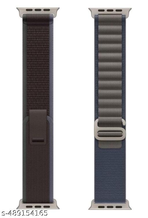 Trail Loop Alpine Loop Bands/Straps Compatible with Watch 49mm 45mm 44mm 42mm, Adjustable Velcro Premium Strap for iWatch Ultra & Ultra 2 Series SE 8 7 6 5 4 3 2 1. (Only 2 Pcs Trail Loop Strap, Watch NOT Included) Alpine Trail Blue Combo Pack of 2