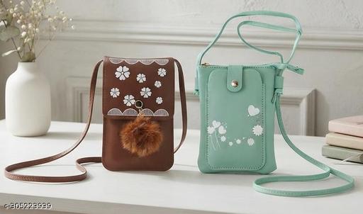MAHABAL Sling Bags for Women Latest |Crossbody Bag | Phone Bag Stylish PU Leather.Mobile Cell Phone Holder Pocket Purse Wallet Mini Shoulder Bags Ideal Gift for Women. (pair of 2 sling bag)