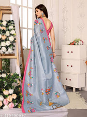 SSC Women's Printed Trendy Art Silk Saree with Blouse Material