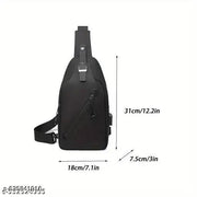 Cross-Border New Arrival Men'S Outdoor Chest Bag European and American Fashion USB Chest Bag Sports Crossbody Bag Business Crossbody Bag