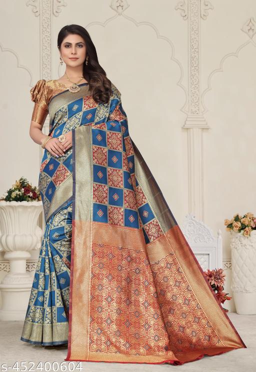 jacquard patola saree with brocade blouse
