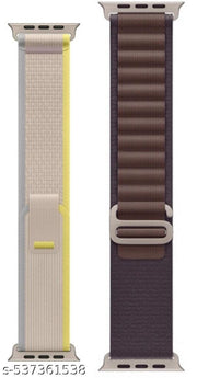Trail Loop Alpine Loop Straps Compatible with Watch 49mm 45mm 44mm 42mm, Adjustable Velcro Premium Strap for iWatch Ultra & Ultra 2 Series SE 8 7 6 5 4 3 2 1. (Only 2 Pcs Trail Loop Strap, Watch NOT Included) Alpine Purple Trail Yellow Combo Pack of 2