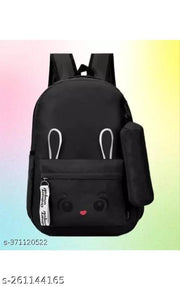 Medium 25 L Laptop Backpack Bunny Backpack for Girls  (Black) Pack Of 1PC