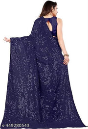Line Sequin Work Embroidered Bollywood Saree