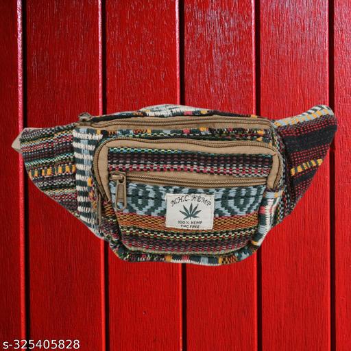 MYRIAD waist hemp bag Sustainable Hemp Waist Pouch for Conscious Consumers Adventure-Ready Hemp Fanny Pack: Explore in Style Size-(30 x 12 CM)