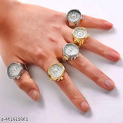 M3 trader Adjustable Ring Watch Stylish Elastic Finger Ring Watches for Men Women Clear Dial Quartz Timepiece for Valentine's Day Gift Finger Watch