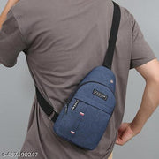 SHB Small Chest & Sling Bag With Earphones Hole With 2-Compartment With Adjustable Strap (Size:- L-16CM,-5CM, H-30CM)