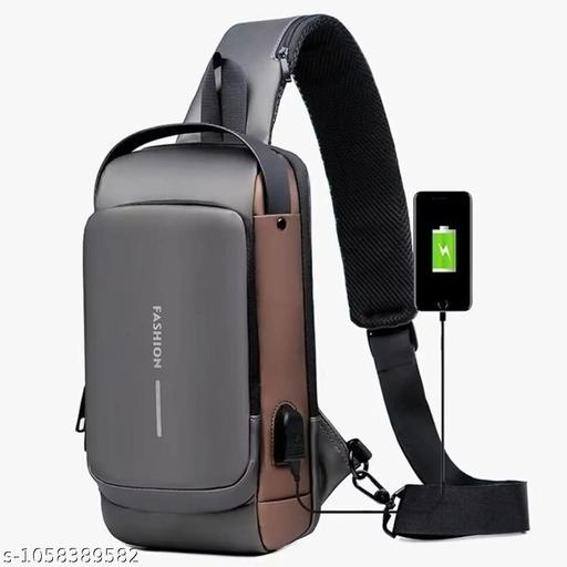 Men Black Chest Bag | Stylish Crossbody Sling Bag | Compact Shoulder Bag for Travel, Office & Daily Use