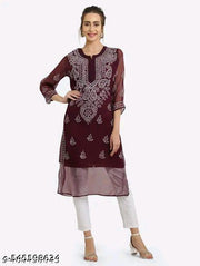 georgette chikankari kurti
