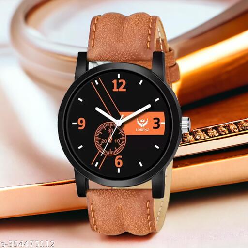 Lorenz MK-101A Analog Black Dial Leather Strap Watch for Men/Watch for Boys - MK-101A